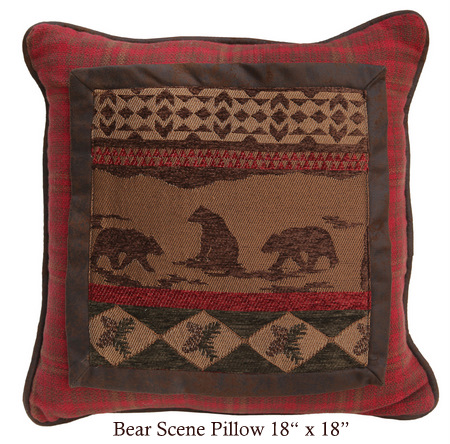 Cascade Lodge Bear Scene Pillow